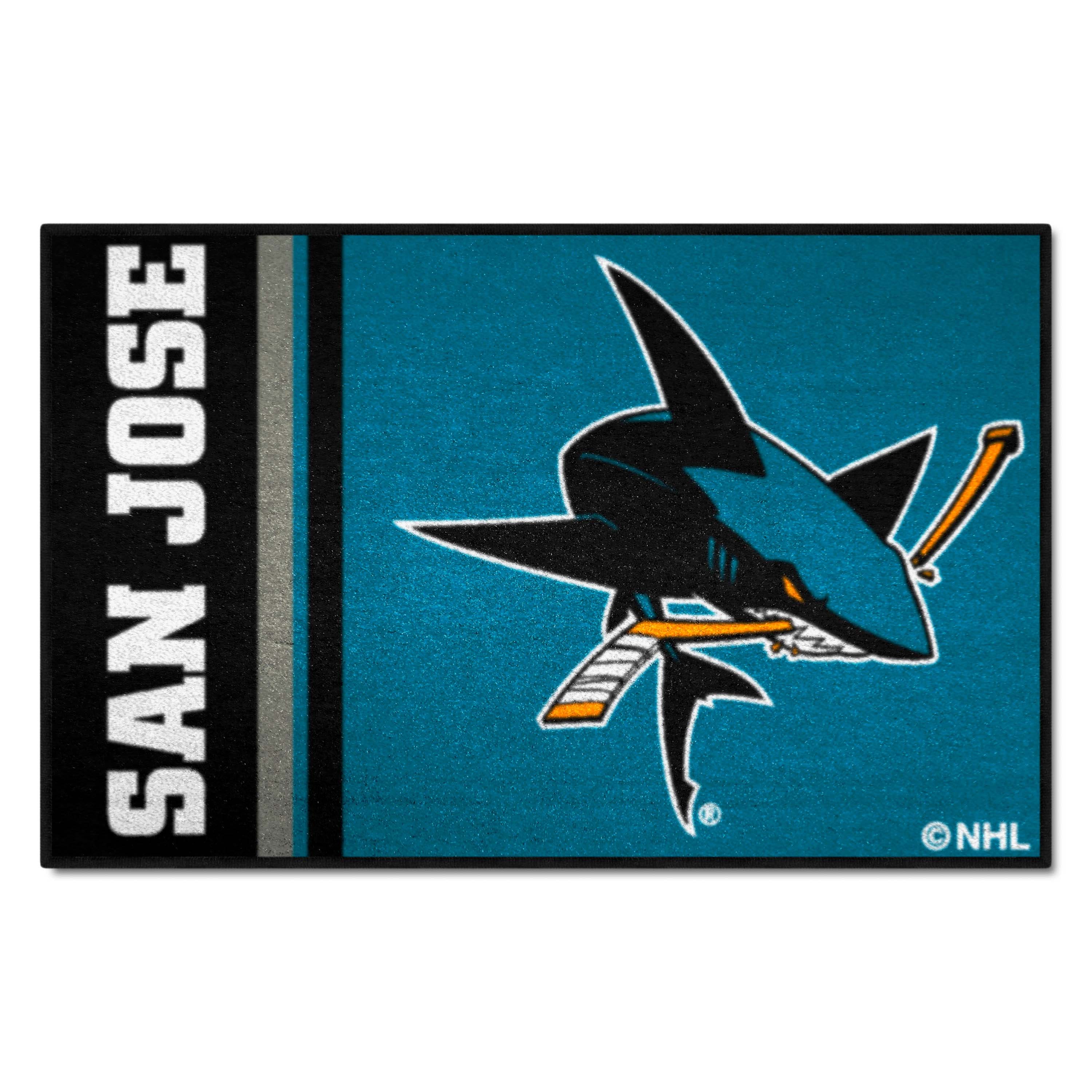 San Jose Sharks Starter Mat Accent Rug - 19in. x 30in., Uniform Design - San Jose Sharks