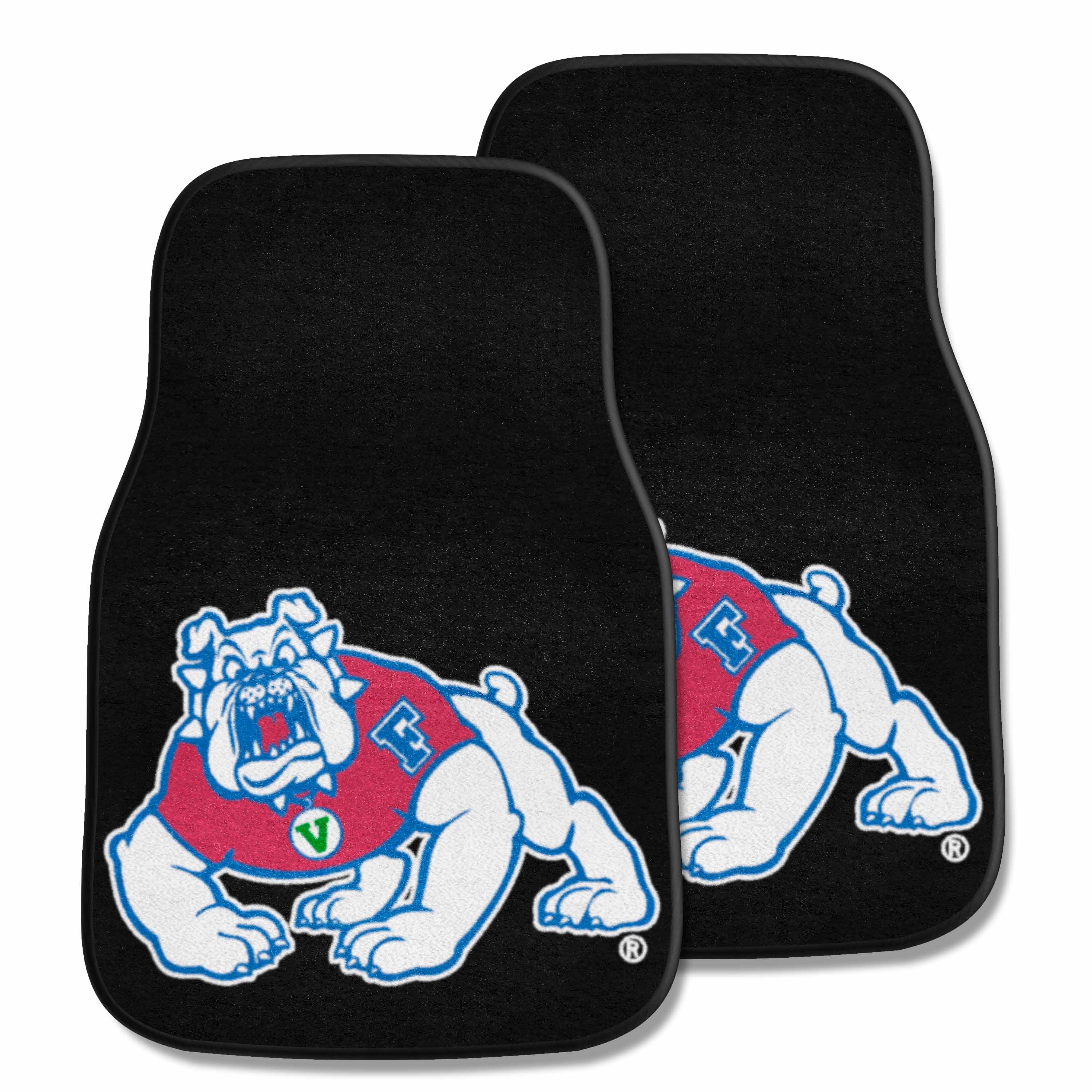 Fresno State Bulldogs Front Carpet Car Mat Set - 2 Pieces, Black - Fresno State