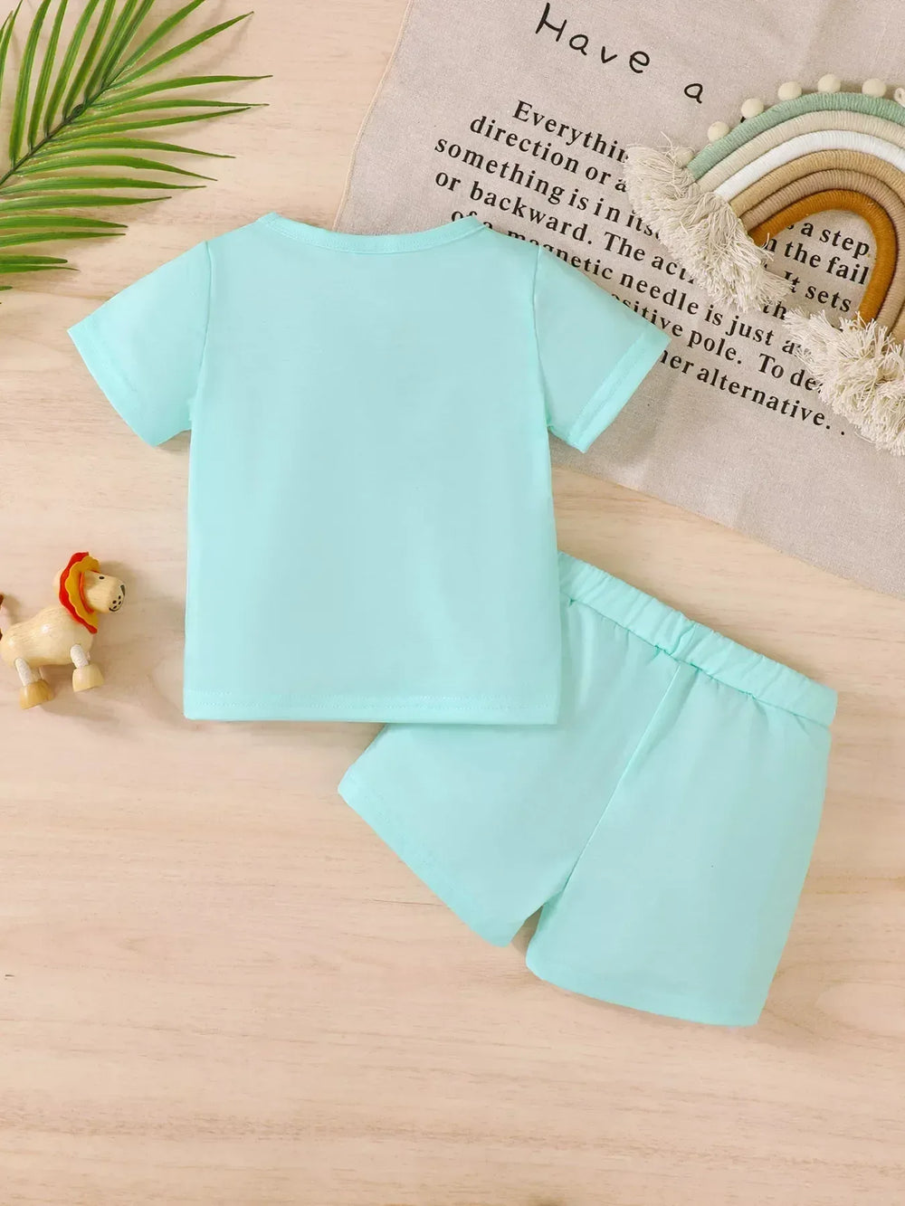 Children's Lion Short Sleeve Top and Shorts Set - Trendsi - Flyclothing LLC