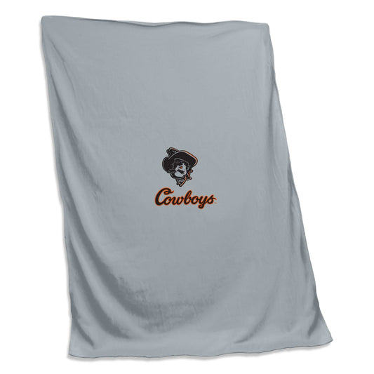 OK State Gray Phantom Pete Sweatshirt Blanket - Logo Brands - Flyclothing LLC