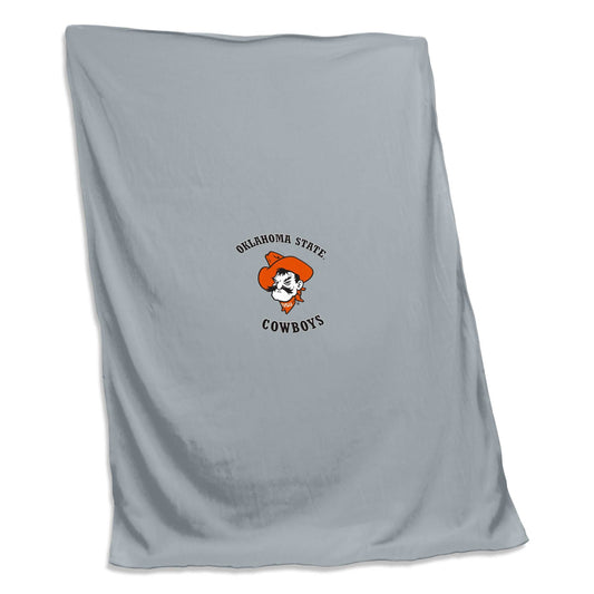 OK State Grey Pete Sweatshirt Blanket (Screened) - Logo Brands - Flyclothing LLC