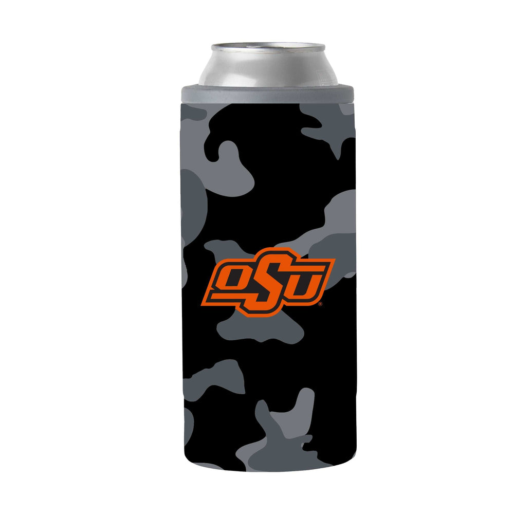 Oklahoma St Black Camo 12oz Slim Can Coolie - Logo Brands - Flyclothing LLC