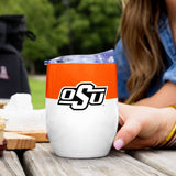 OK State Colorblock 16oz Stainless Curved Beverage