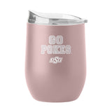 Oklahoma State 16oz Stencil Powder Coat Curved Beverage