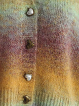 Gradient Heart Shape Button V-Neck Cardigan - Trendsi - Flyclothing LLC