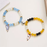 2 Piece Beaded Cat Charm Bracelet - Trendsi - Flyclothing LLC