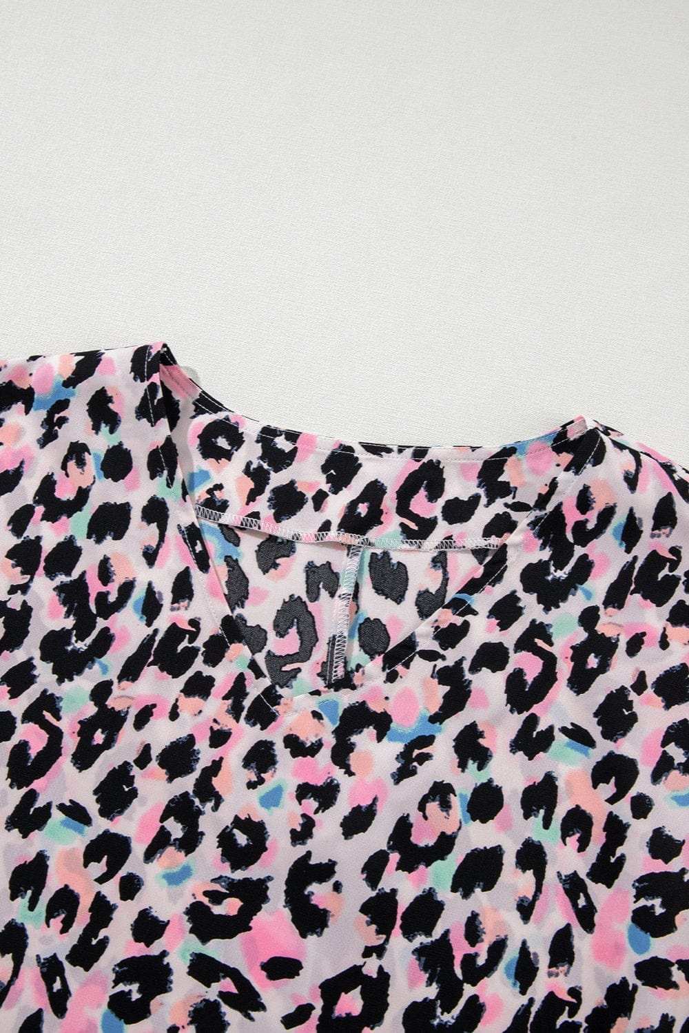 Leopard V-Neck T-Shirt - Trendsi - Flyclothing LLC