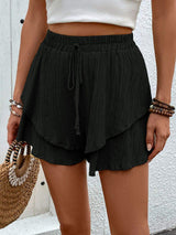 Tied Layered High Waist Shorts - Trendsi - Flyclothing LLC