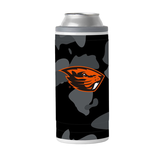 Oregon St Black Camo 12oz Slim Can Coolie - Logo Brands - Flyclothing LLC