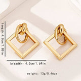 18K Gold-Plated Geometric Square Hoop Earrings - Trendsi - Flyclothing LLC