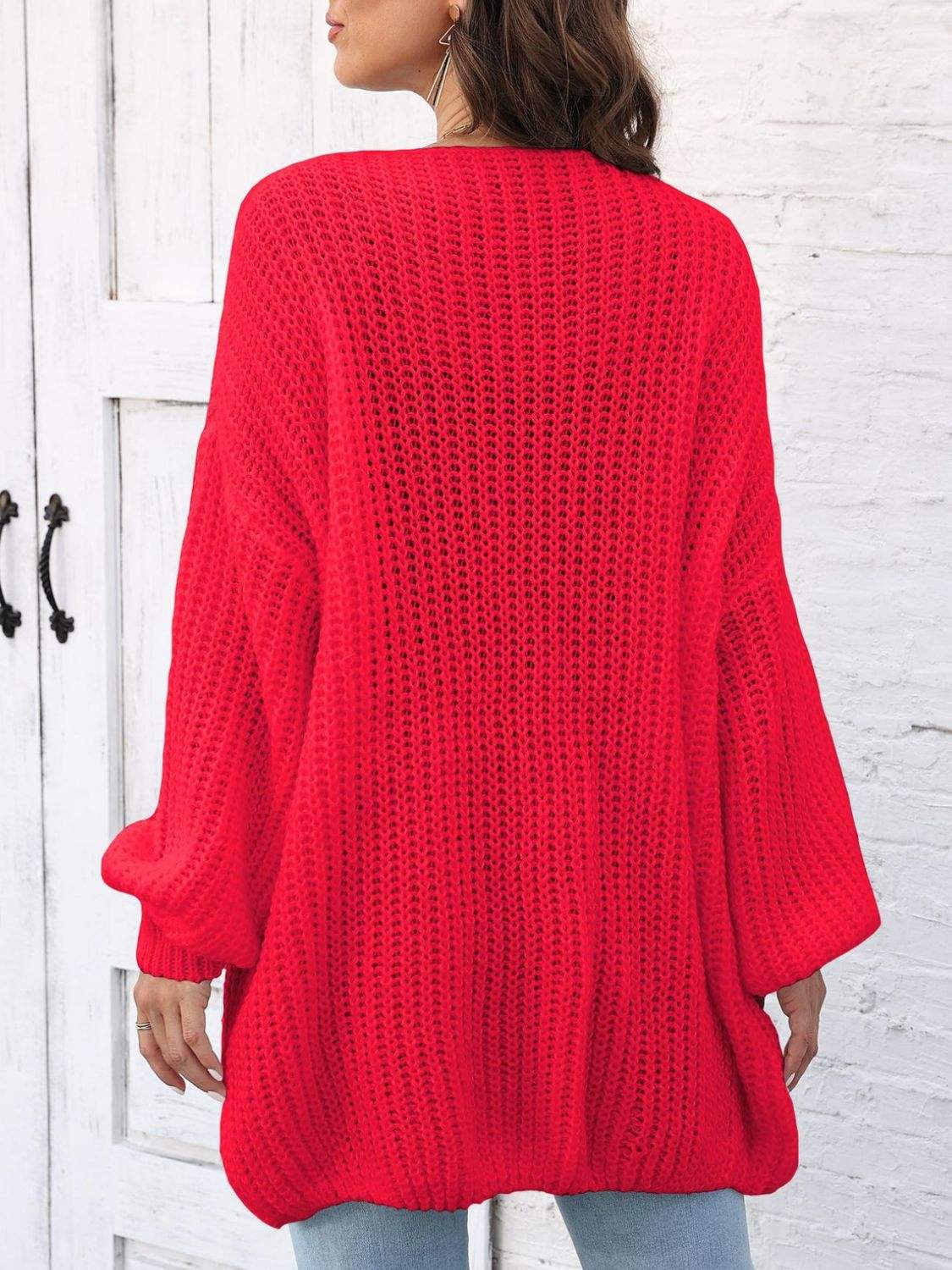 Open Front Long Sleeve Cardigan - Trendsi - Flyclothing LLC
