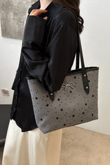Bow Trim Polyester Tote Bag - Trendsi