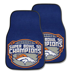 Denver Broncos Front Carpet Car Mat Set - 2 Pieces, 2016 Super Bowl L Champions - Denver Broncos
