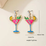 Cocktail Glass Dangle Earrings - Trendsi - Flyclothing LLC