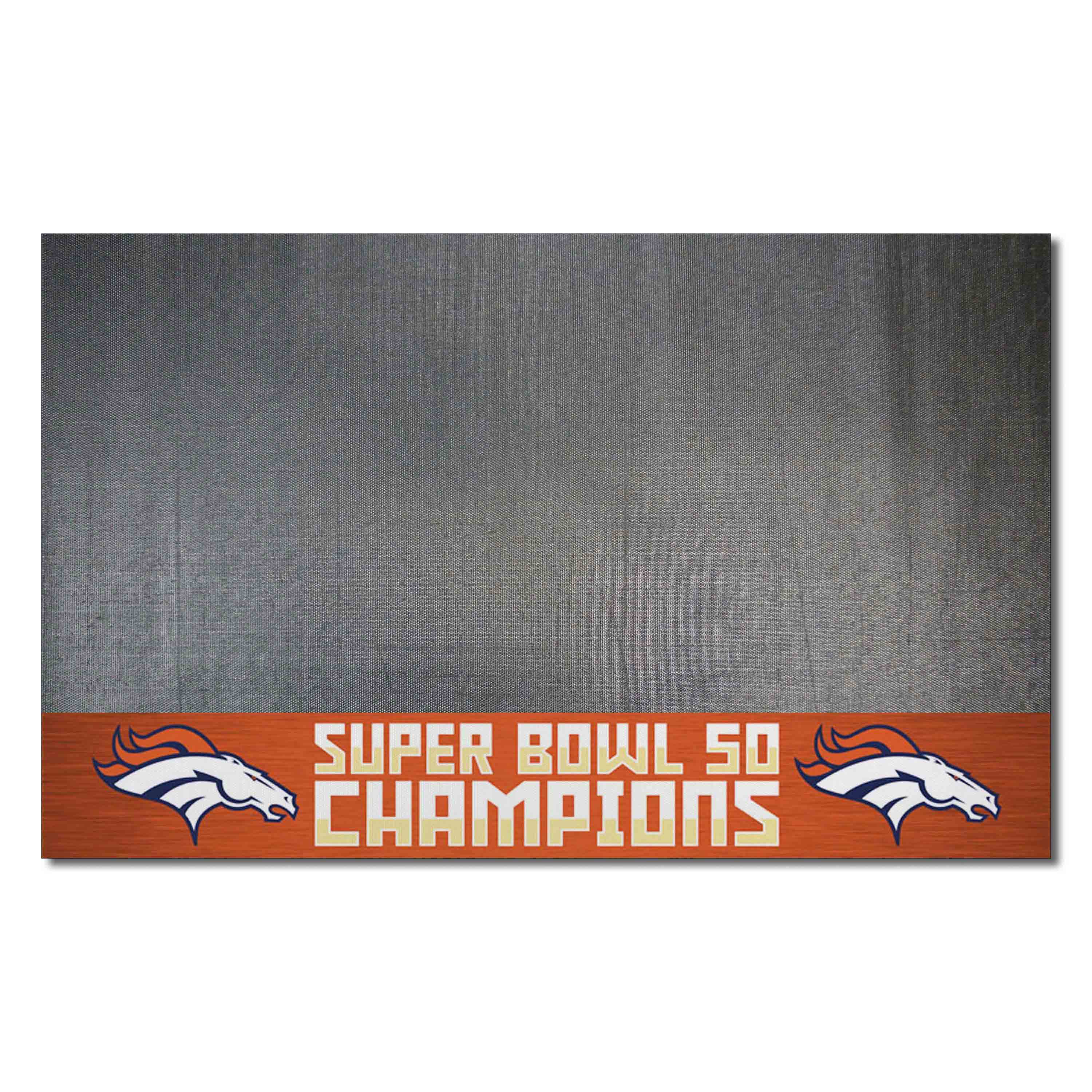 Denver Broncos Vinyl Grill Mat - 26in. x 42in., 2016 Super Bowl L Champions - Denver Broncos