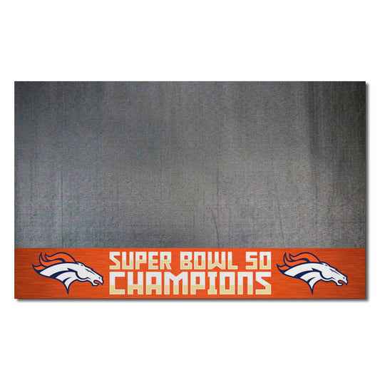 Denver Broncos Vinyl Grill Mat - 26in. x 42in., 2016 Super Bowl L Champions - Denver Broncos
