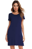 Round Neck Short Sleeve Lounge Dress - Trendsi - Flyclothing LLC