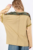 SAGE + FIG Star Patch Long Sleeve Color Block T-Shirt - Trendsi
