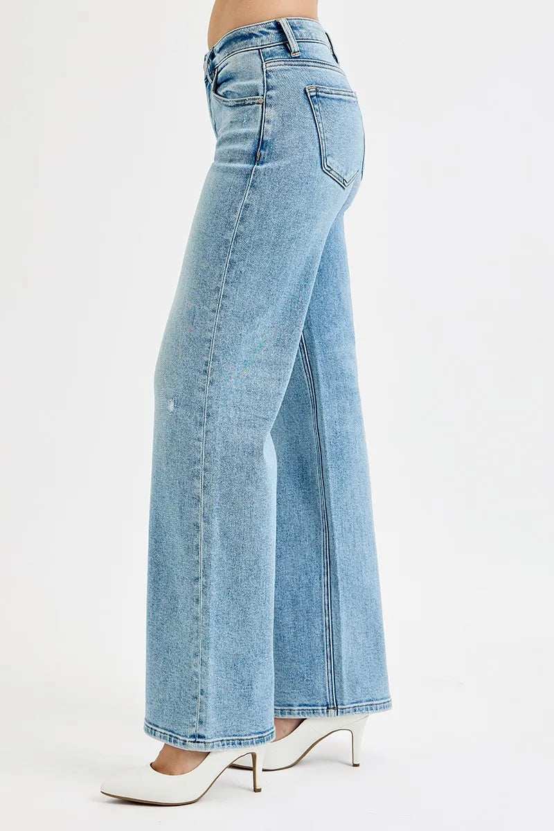 RISEN Full Size Low Rise Ankle Boyfriend Distressed Jeans Plus Size - Trendsi - Flyclothing LLC