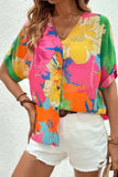 Printed Button Up Half Sleeve Shirt - Trendsi - Flyclothing LLC