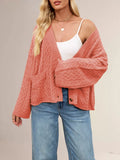 Cable Knit Button-Down Cardigan - Trendsi - Flyclothing LLC