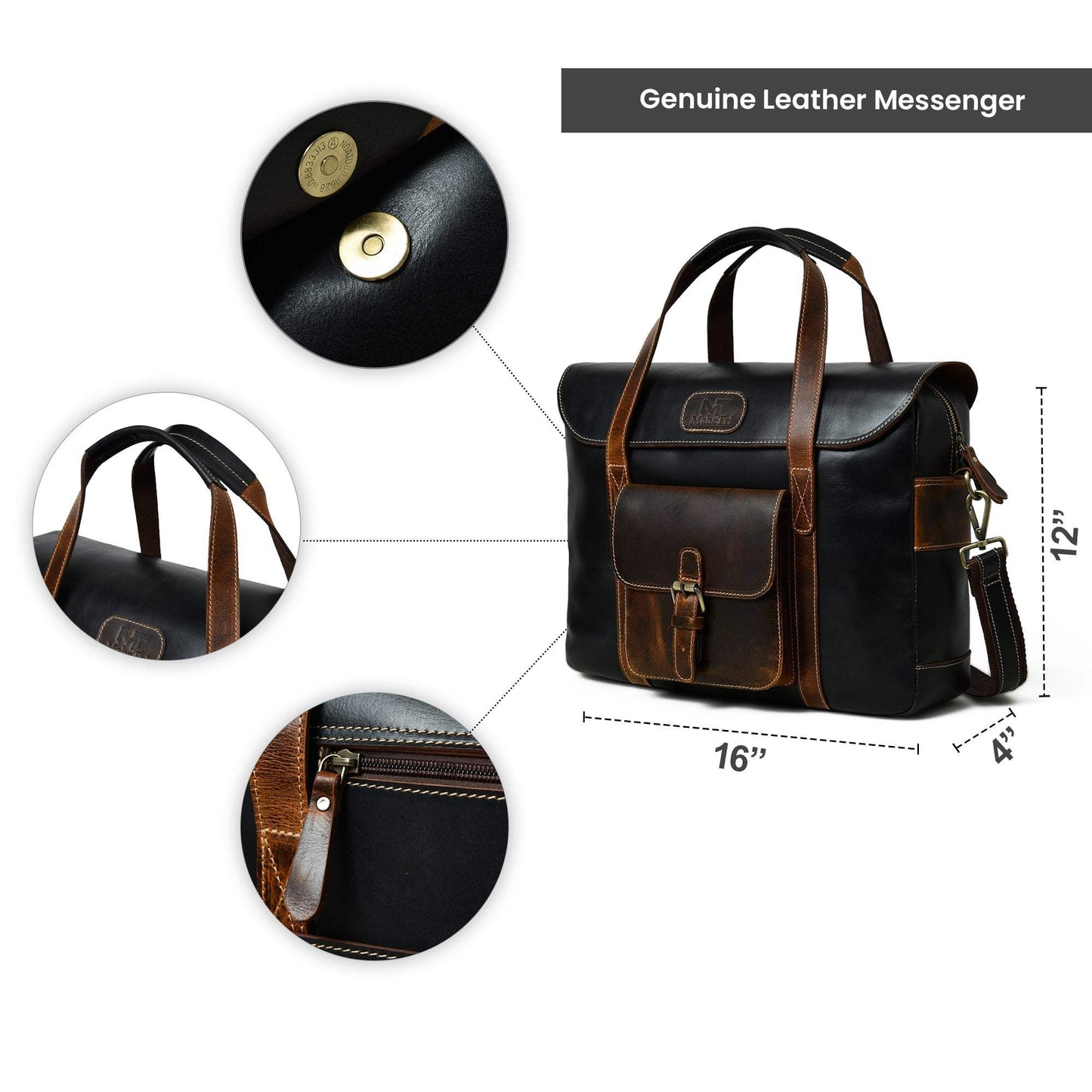 Walker Office Travel Top Handle Bag - Classy Leather Bags - Flyclothing LLC