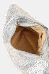 Fame Rhinestone Studded Handbag - Trendsi