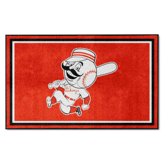 Cincinnati Reds 4ft. x 6ft. Plush Area Rug1967 - Cincinnati Reds