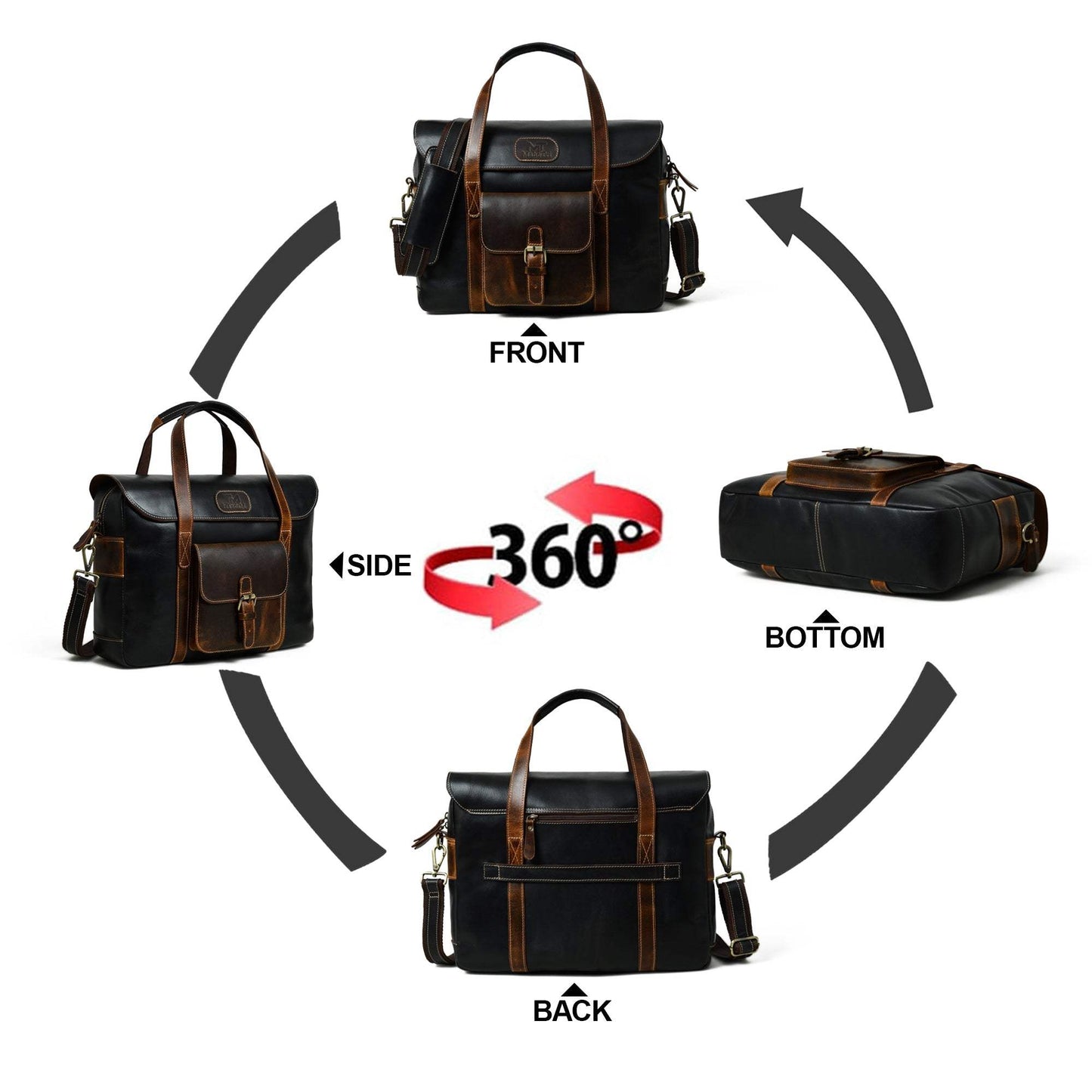 Walker Office Travel Top Handle Bag - Classy Leather Bags - Flyclothing LLC