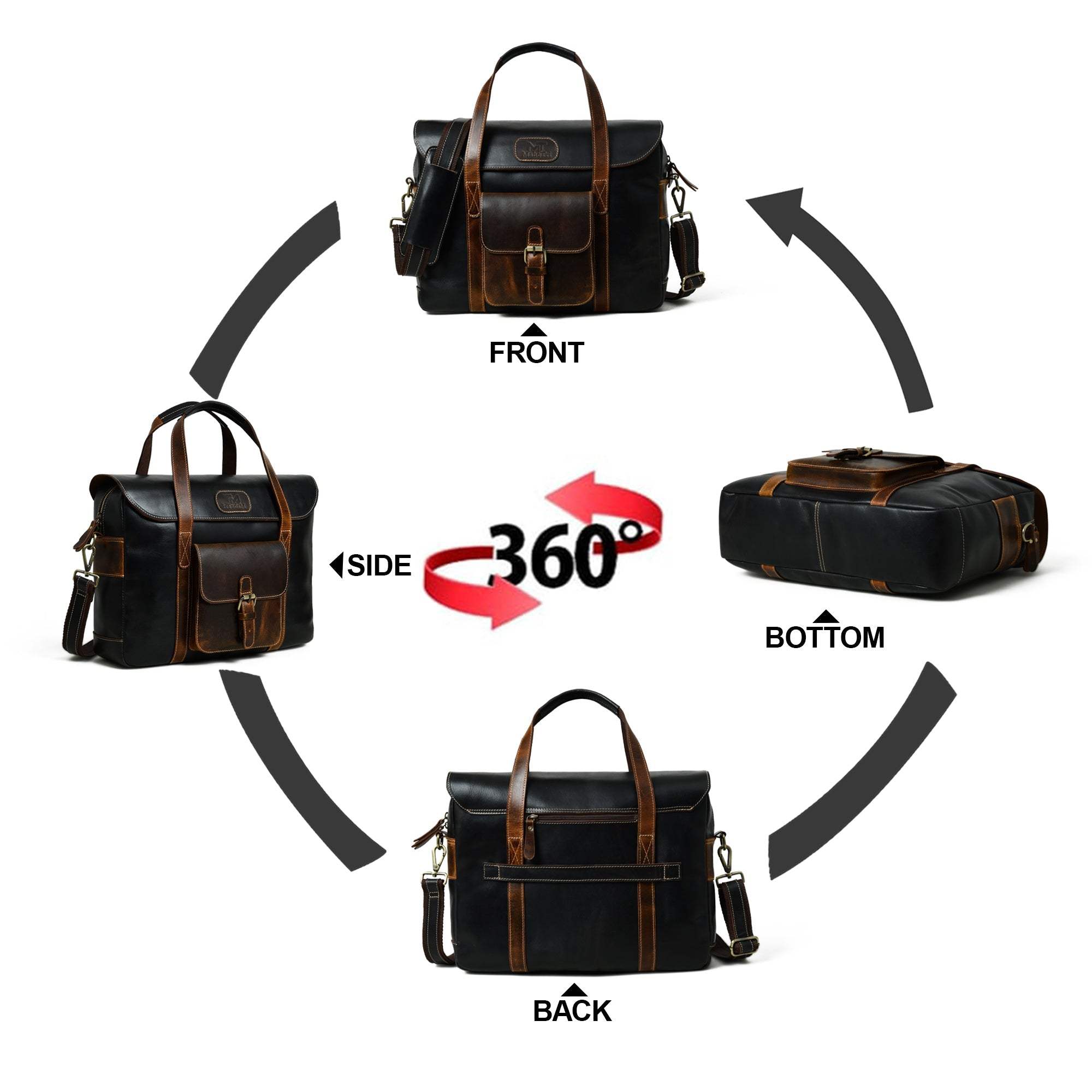 Walker Office Travel Top Handle Bag - Classy Leather Bags - Flyclothing LLC