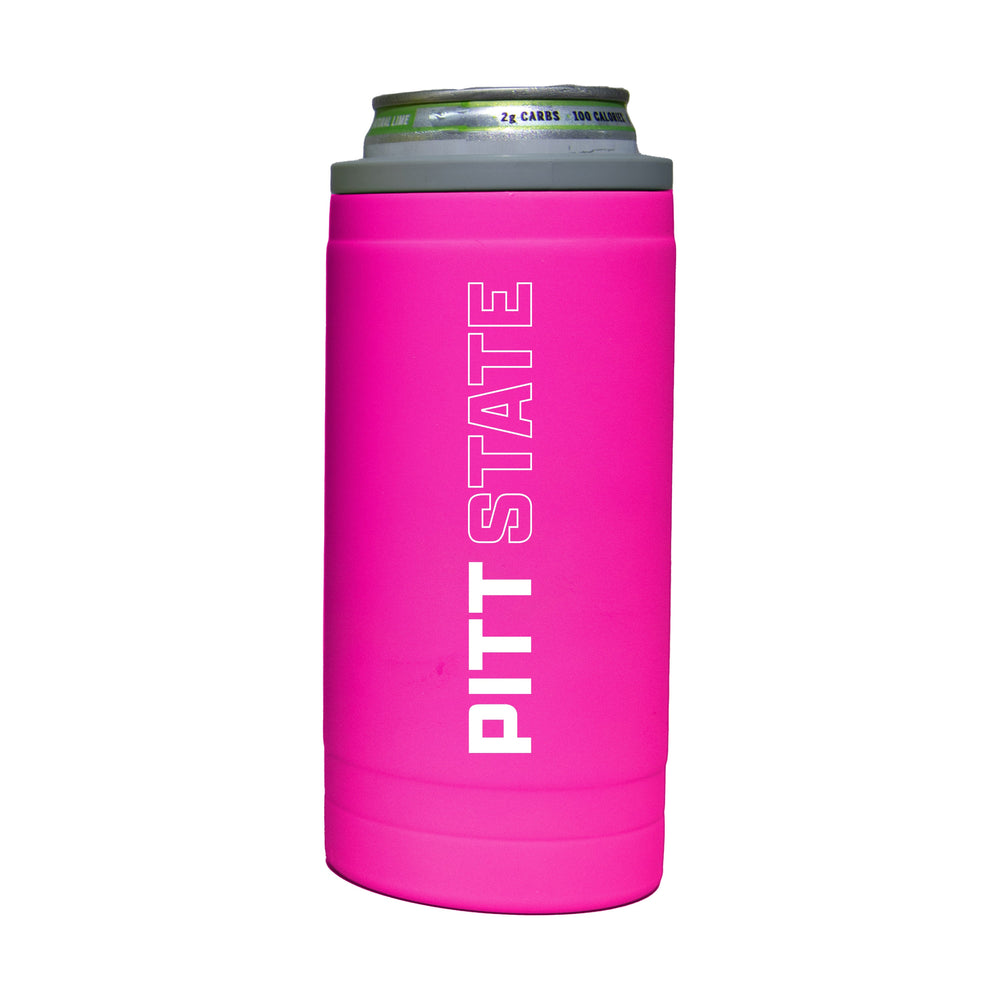 Pittsburg State 12oz Electric Stacked Soft Touch Slim Coolie