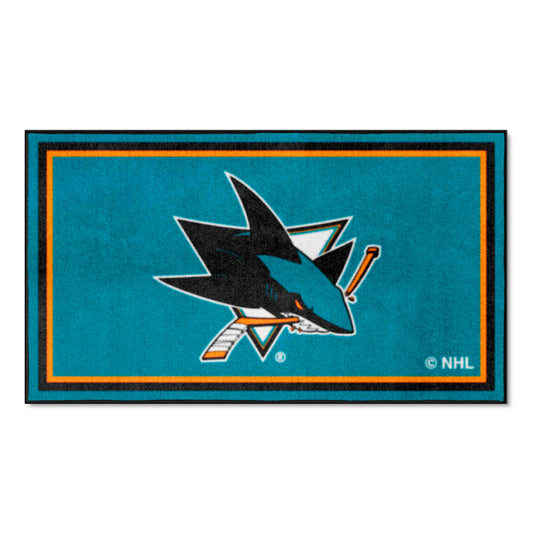 San Jose Sharks 3ft. x 5ft. Plush Area Rug - San Jose Sharks