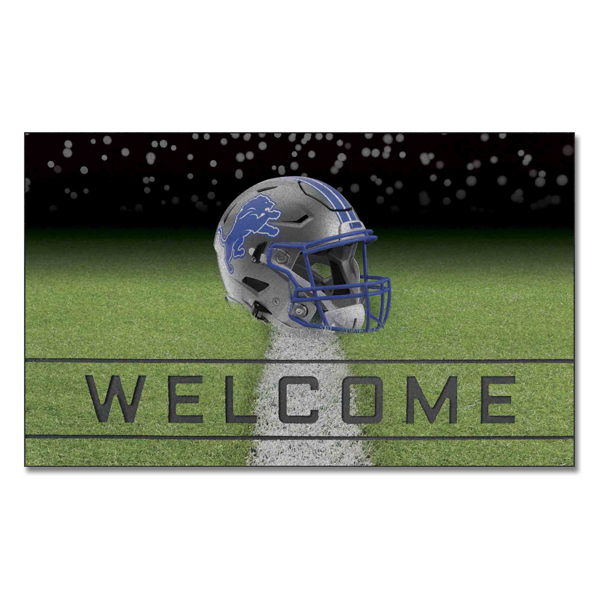Detroit Lions Rubber Door Mat - 18in. x 30in. - Detroit Lions