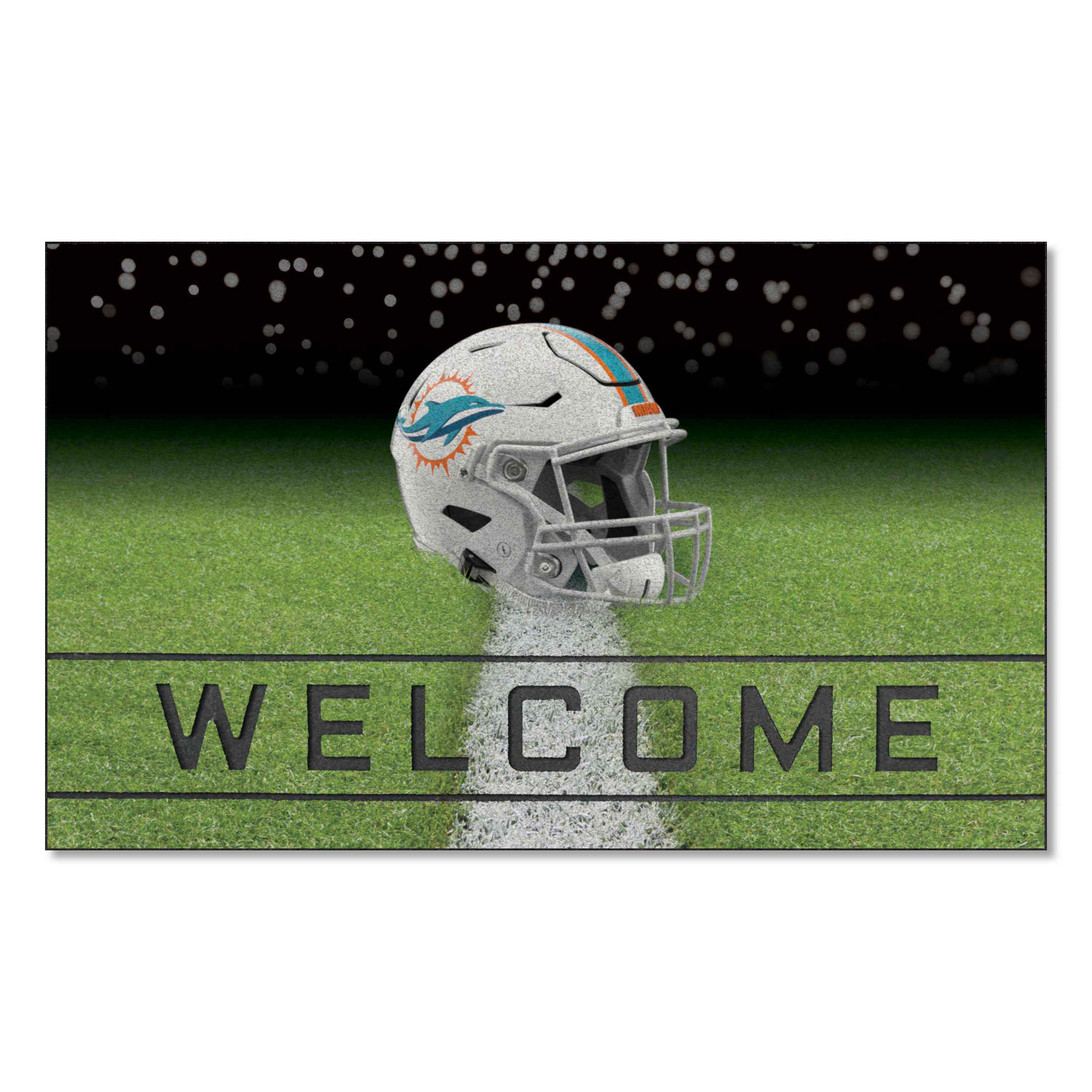 Miami Dolphins Rubber Door Mat - 18in. x 30in. - Miami Dolphins