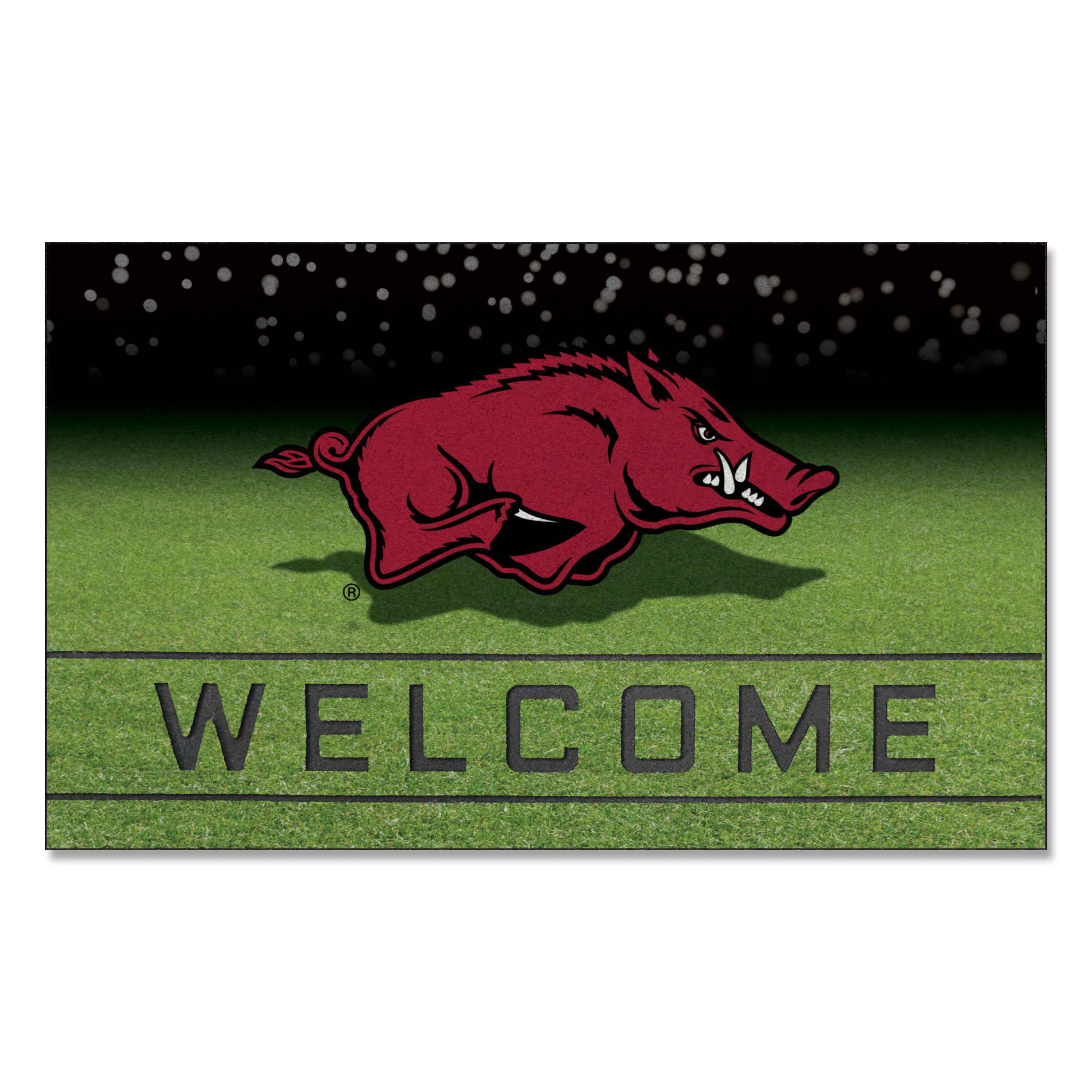 Arkansas Razorbacks Rubber Door Mat - 18in. x 30in. - Arkansas