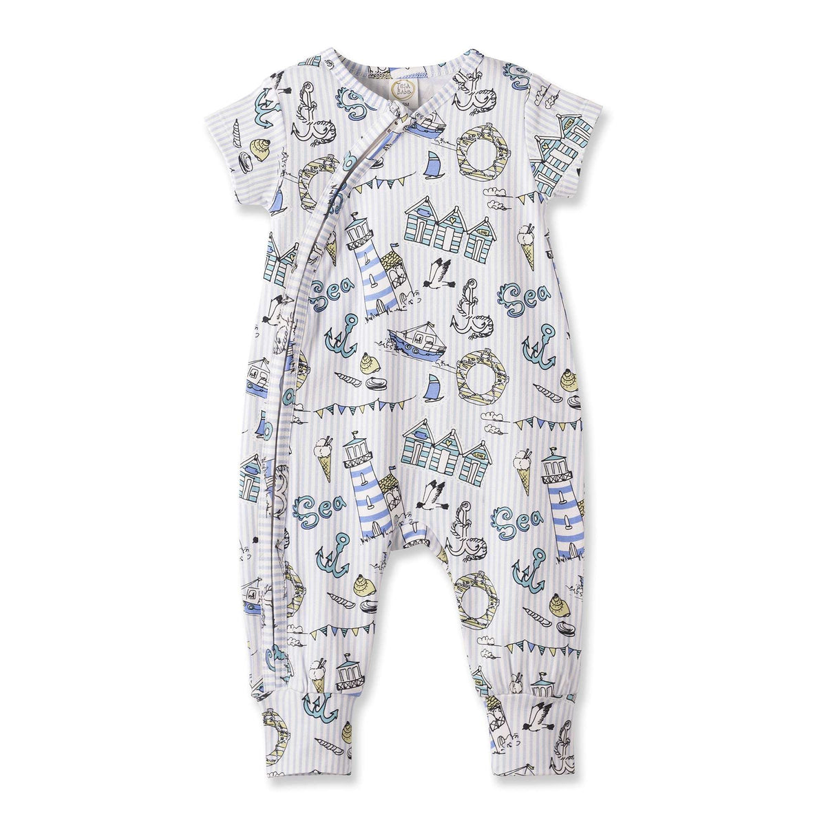 Seashore Baby Zipper Romper – Bamboo with Convertible Cuffs - Tesa Babe - Flyclothing LLC