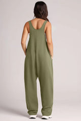 Lovelet V-Neck Wide Strap Overalls - Trendsi - Flyclothing LLC