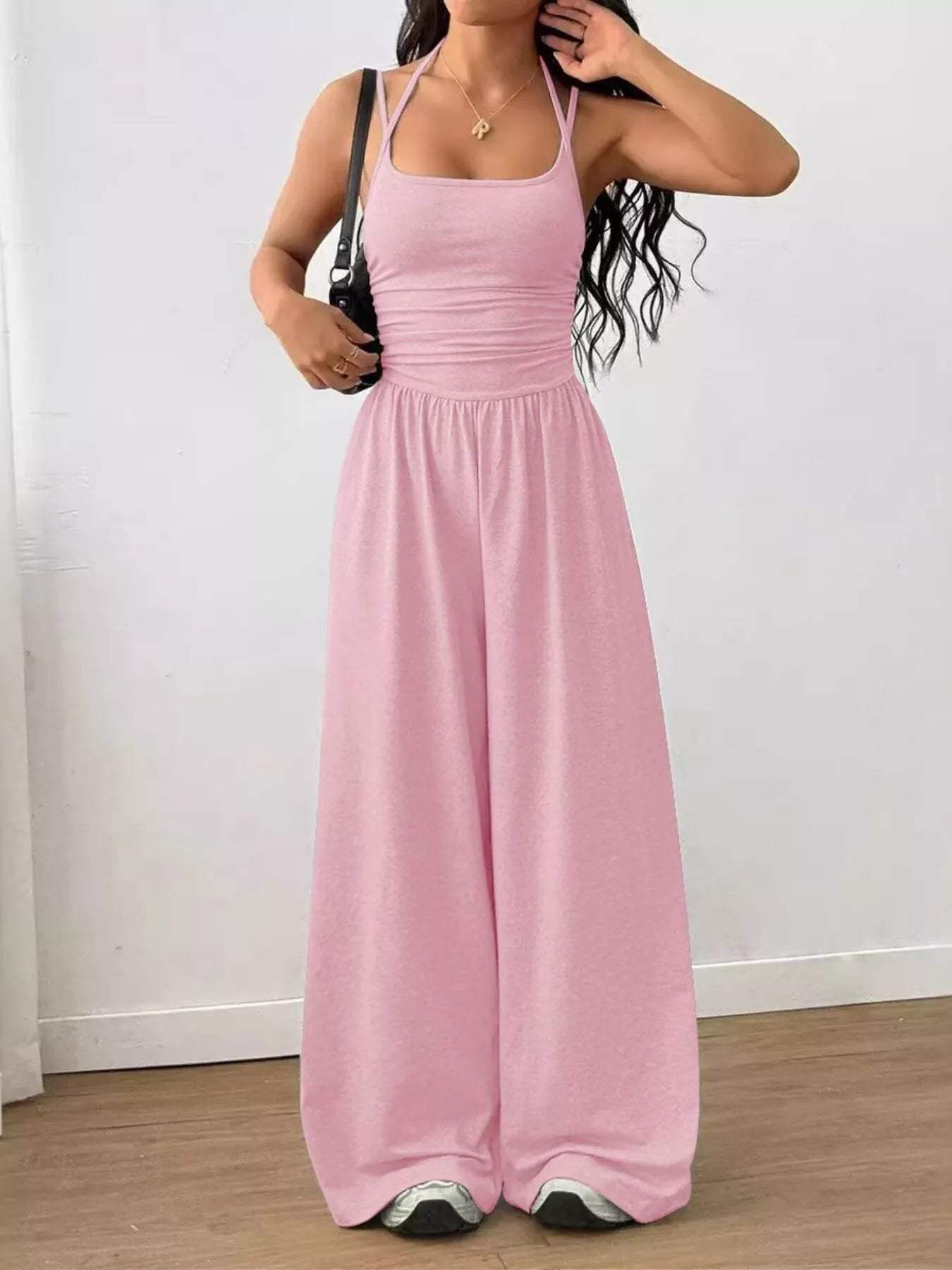 Spaghetti Strap Wide Leg Jumpsuit - Trendsi - Flyclothing LLC
