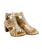 Ofanto Heeled Sandal in Gold - Naughty Monkey