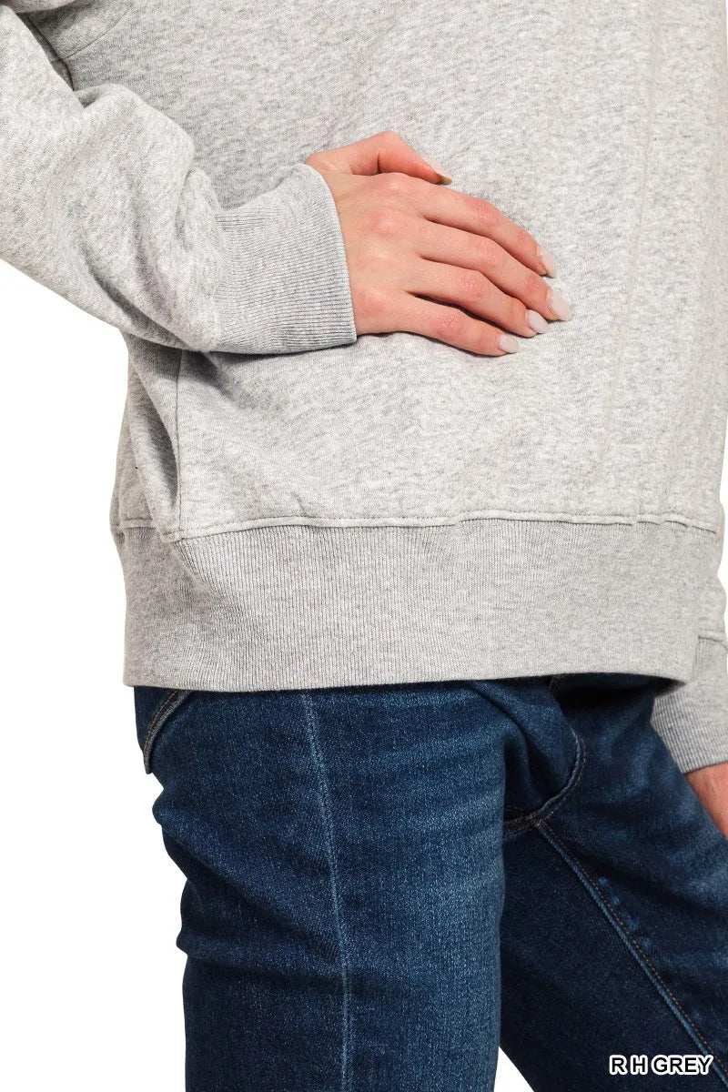 Zenana Fleece Half Zip Sweatshirt - Trendsi - Flyclothing LLC