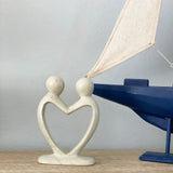 Handcrafted Soapstone Lover's Heart Sculpture in White - Smolart - Smolart - Flyclothing LLC