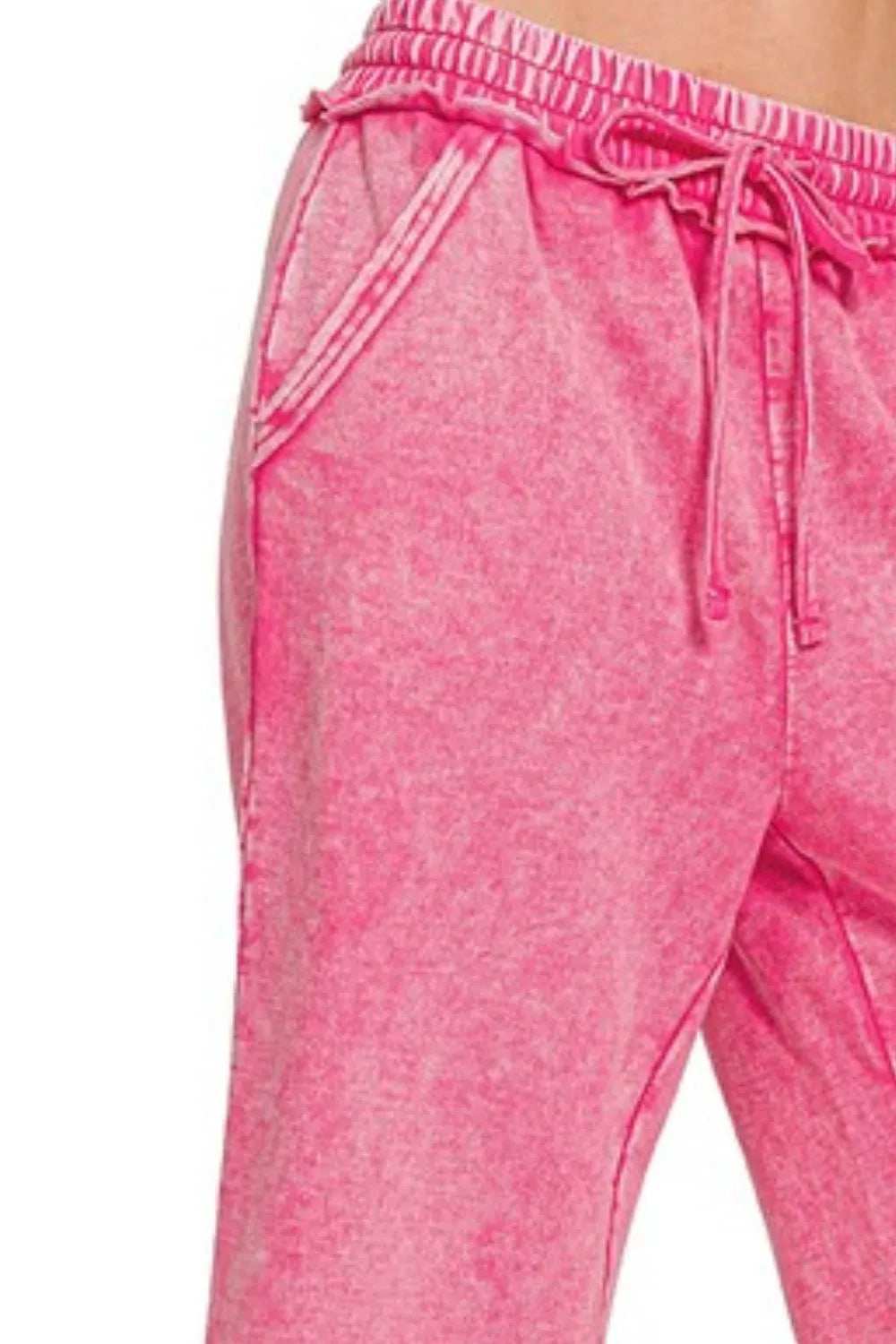 Zenana Washed French Terry Palazzo With Pockets - Trendsi - Flyclothing LLC