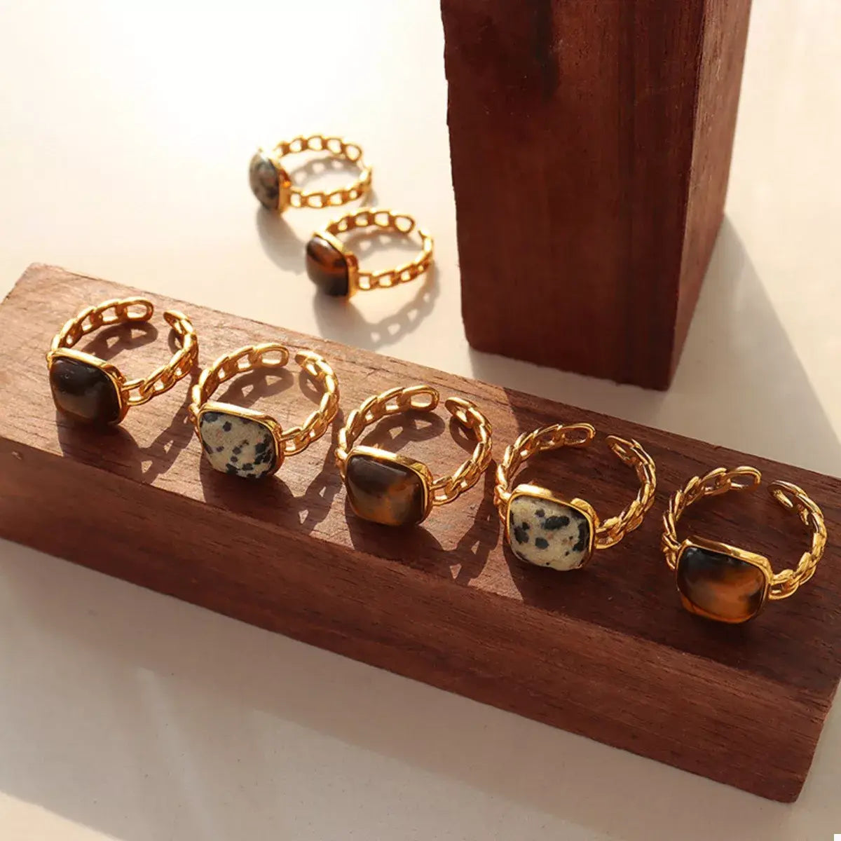 Tiger's Eye 18K Gold-Plated Ring - Trendsi - Flyclothing LLC