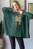 Heimish Sequin Nutcracker Long Sleeve Ribbed Top - Trendsi