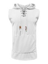 Men's Lace Up Hooded Top - Trendsi - Flyclothing LLC