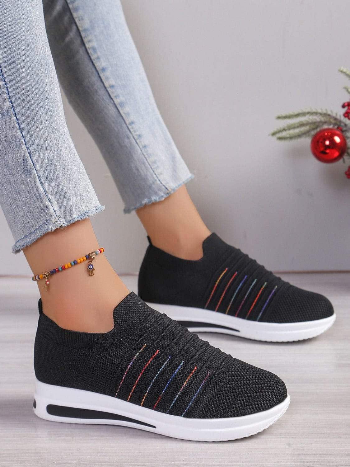 Breathable Mesh Wedge Sneakers - Trendsi - Flyclothing LLC