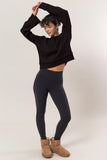 HYFVE Round Neck Dropped Shoulder Ribbed Sweater - Trendsi