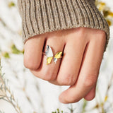 925 Sterling Silver Butterfly Ring - Trendsi