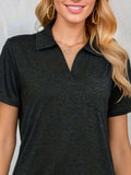 Johnny Collar Short Sleeve Top - Trendsi - Flyclothing LLC