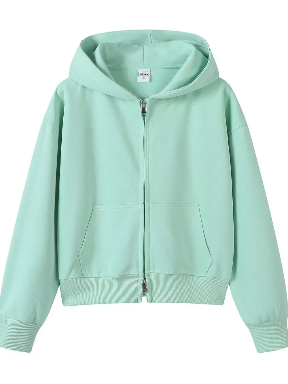 Full Size Casual Zip-Up Long Sleeve Hoodie Plus Size - Trendsi - Flyclothing LLC